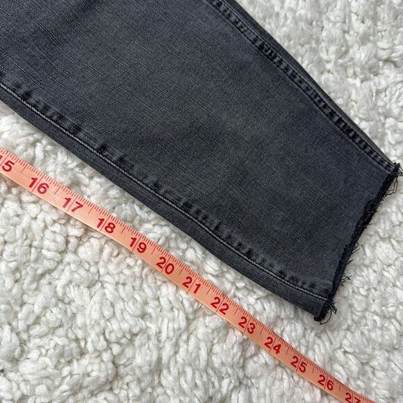 Madewell Stovepipe Black Charcoal Wash Jean Raw Hem Denim High Rise Bottoms - Picture 14 of 14